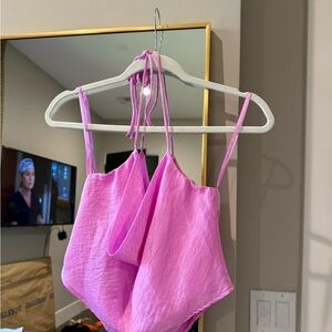 Wild Fable Vibrant Purple Lightweight Silk Like Halter Top